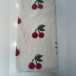 Nicole Miller Cherry white throw, cotton Blanket